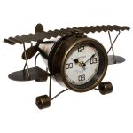 Metalowy zegar stołowy w kształcie samolotu