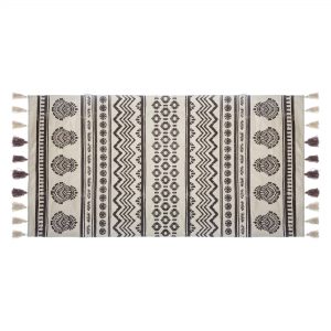 Prostokątny dywan bawełniany z frędzlami motyw aztecki